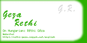 geza rethi business card