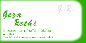 geza rethi business card